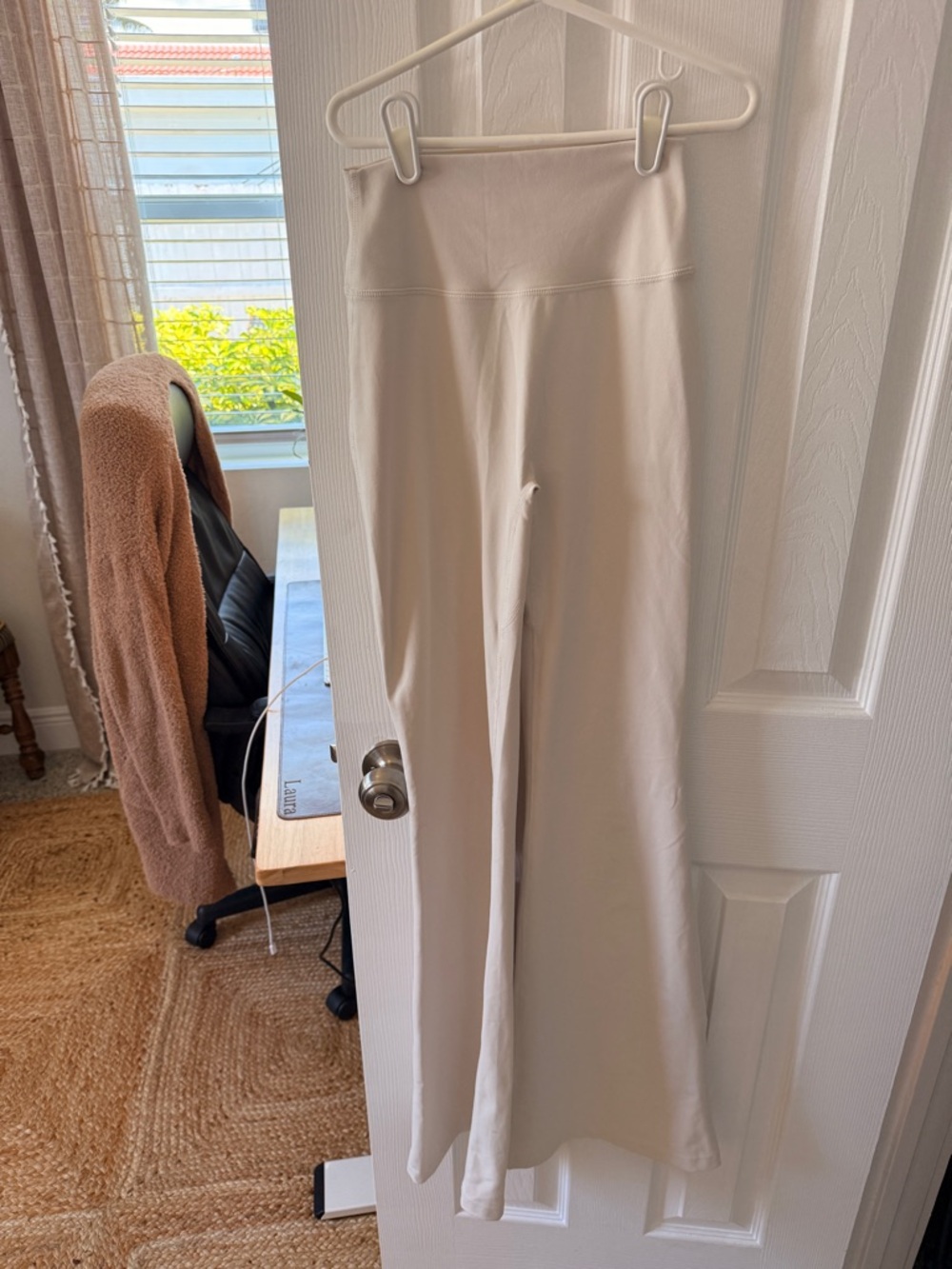 CSB High-Rise Cream Flare Leggings